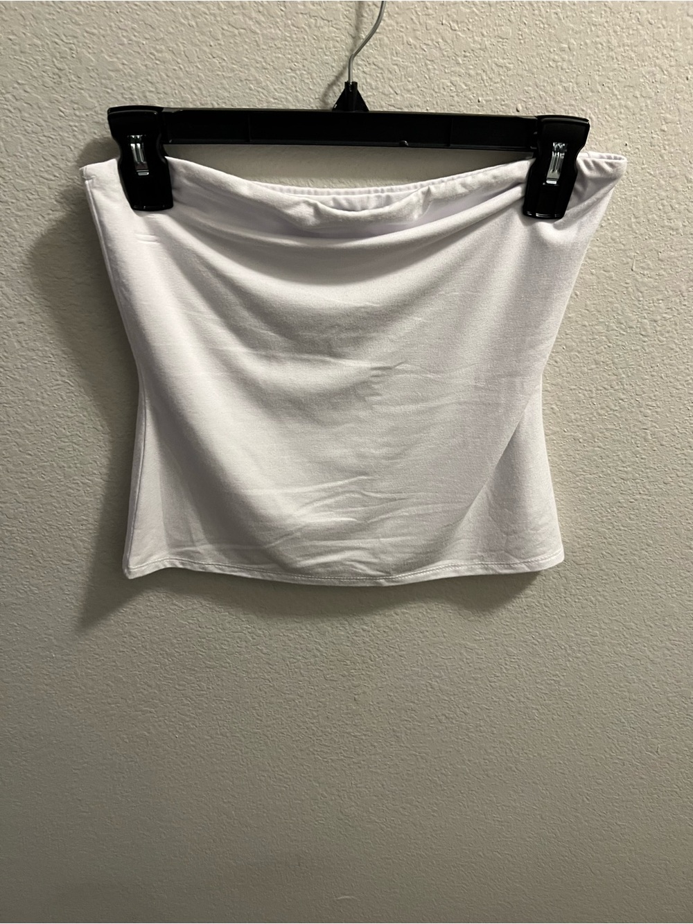SEE YOU MONDAY Women’s White Knit Crop Strapless Tube Top Size Large